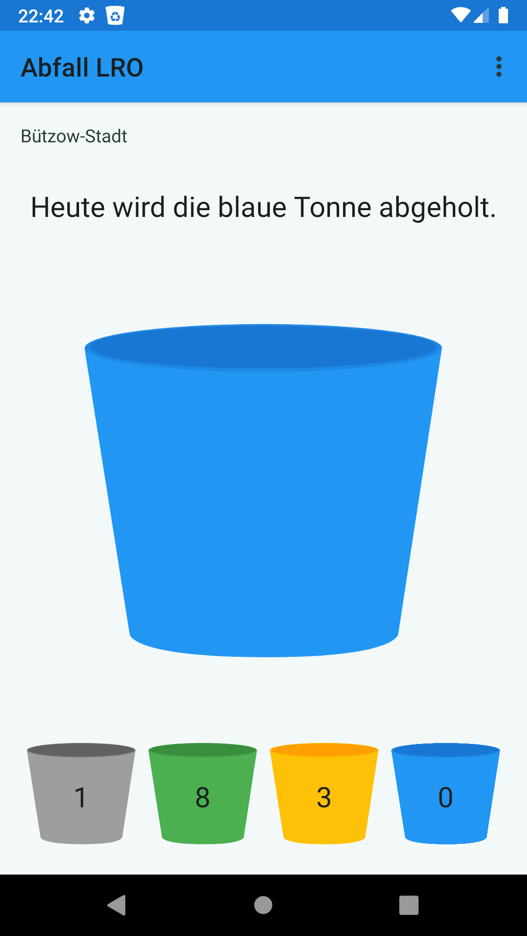 Abfall LRO Blaue Tonne Hell